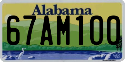 AL license plate 67AM100
