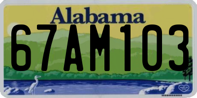AL license plate 67AM103