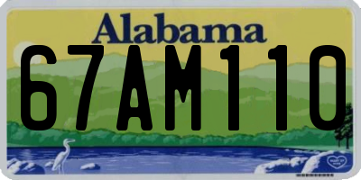 AL license plate 67AM110