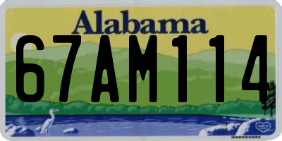 AL license plate 67AM114