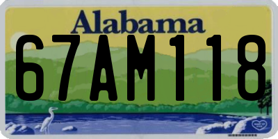 AL license plate 67AM118