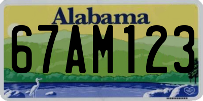 AL license plate 67AM123
