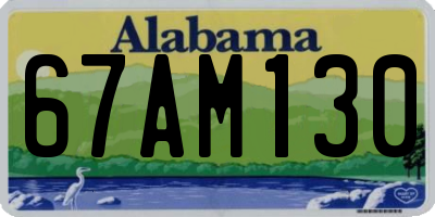 AL license plate 67AM130