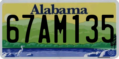 AL license plate 67AM135