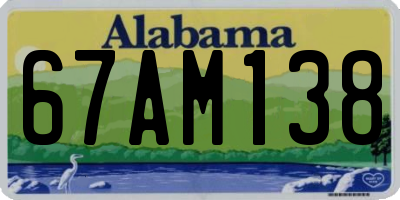 AL license plate 67AM138