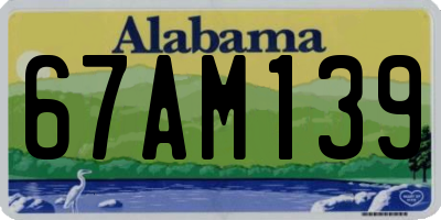 AL license plate 67AM139