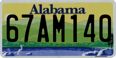 AL license plate 67AM140