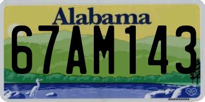 AL license plate 67AM143