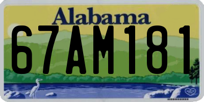 AL license plate 67AM181
