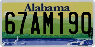 AL license plate 67AM190