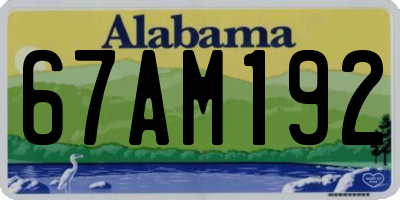 AL license plate 67AM192
