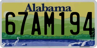 AL license plate 67AM194