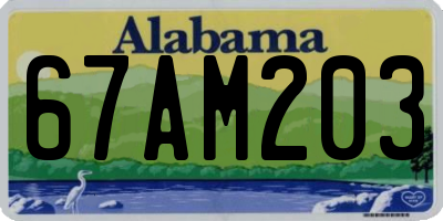 AL license plate 67AM203
