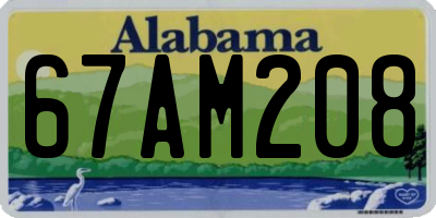 AL license plate 67AM208