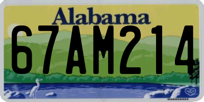 AL license plate 67AM214