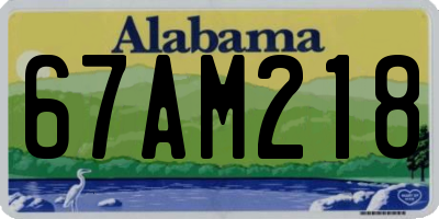 AL license plate 67AM218
