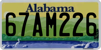 AL license plate 67AM226