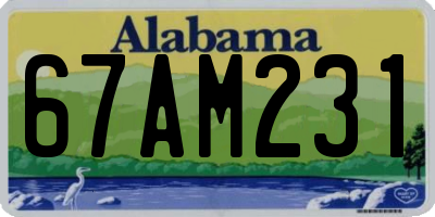 AL license plate 67AM231
