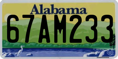 AL license plate 67AM233