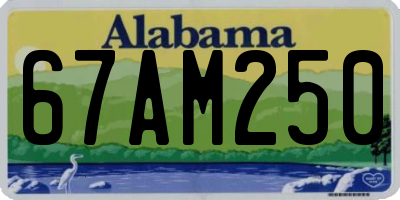 AL license plate 67AM250