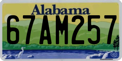 AL license plate 67AM257