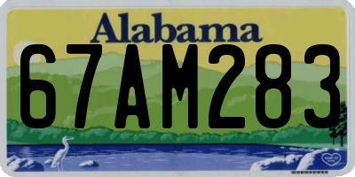 AL license plate 67AM283