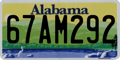 AL license plate 67AM292