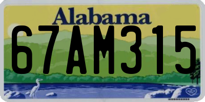 AL license plate 67AM315