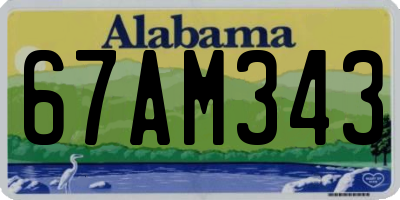 AL license plate 67AM343