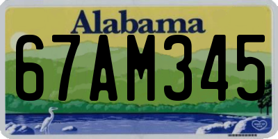 AL license plate 67AM345