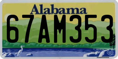 AL license plate 67AM353