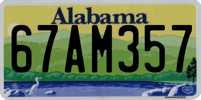 AL license plate 67AM357