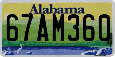 AL license plate 67AM360