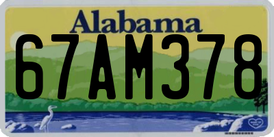 AL license plate 67AM378