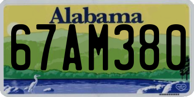 AL license plate 67AM380