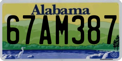 AL license plate 67AM387
