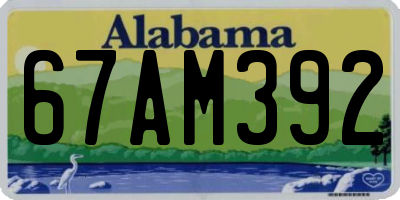 AL license plate 67AM392