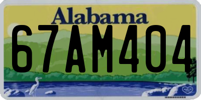 AL license plate 67AM404