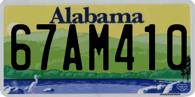 AL license plate 67AM410