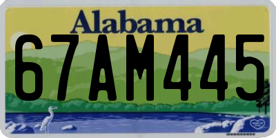 AL license plate 67AM445
