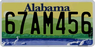AL license plate 67AM456