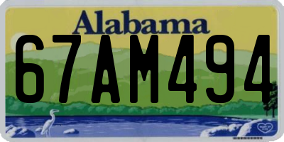 AL license plate 67AM494