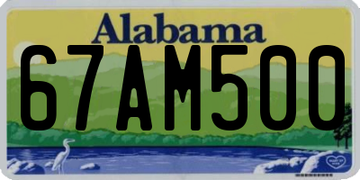 AL license plate 67AM500