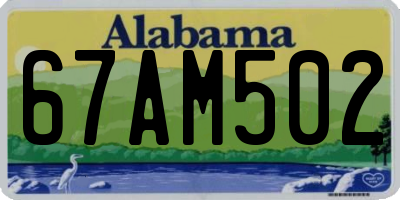 AL license plate 67AM502