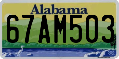AL license plate 67AM503