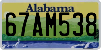 AL license plate 67AM538