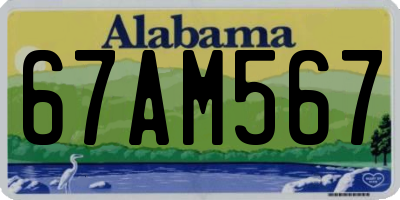 AL license plate 67AM567