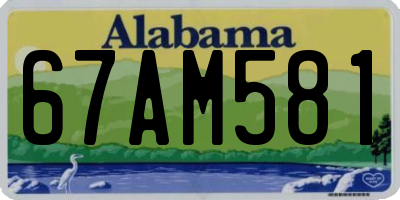 AL license plate 67AM581