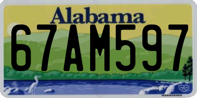 AL license plate 67AM597