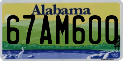 AL license plate 67AM600